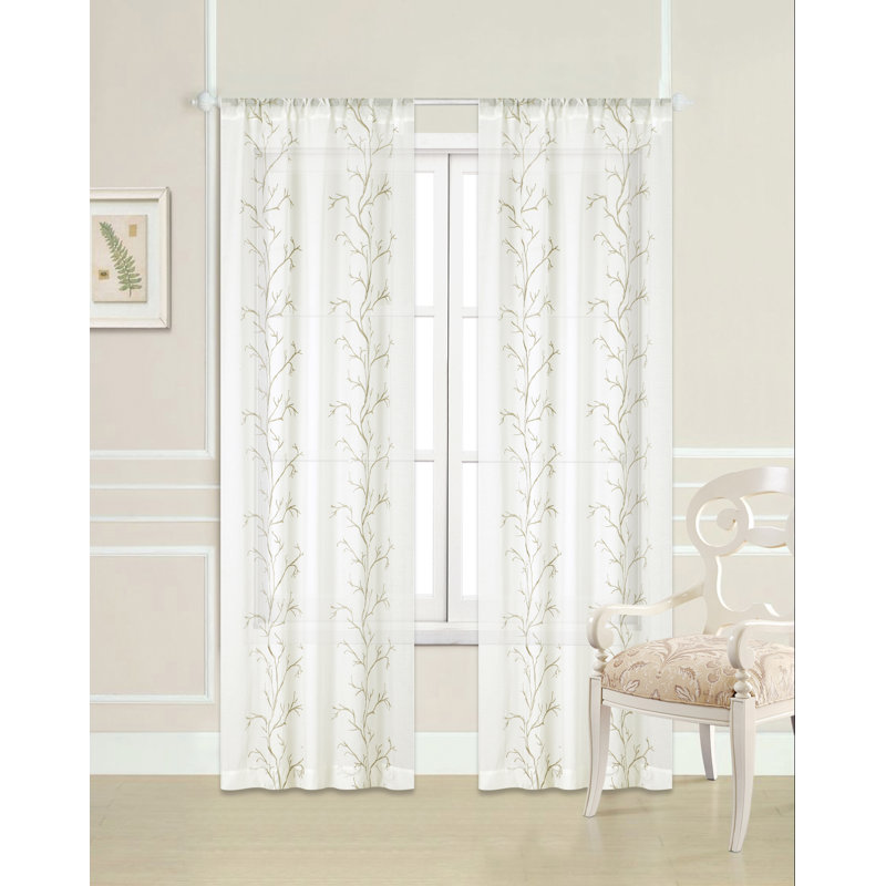 Laura Ashley Sierra Sheer Rod Pocket Curtain Panels Wayfair